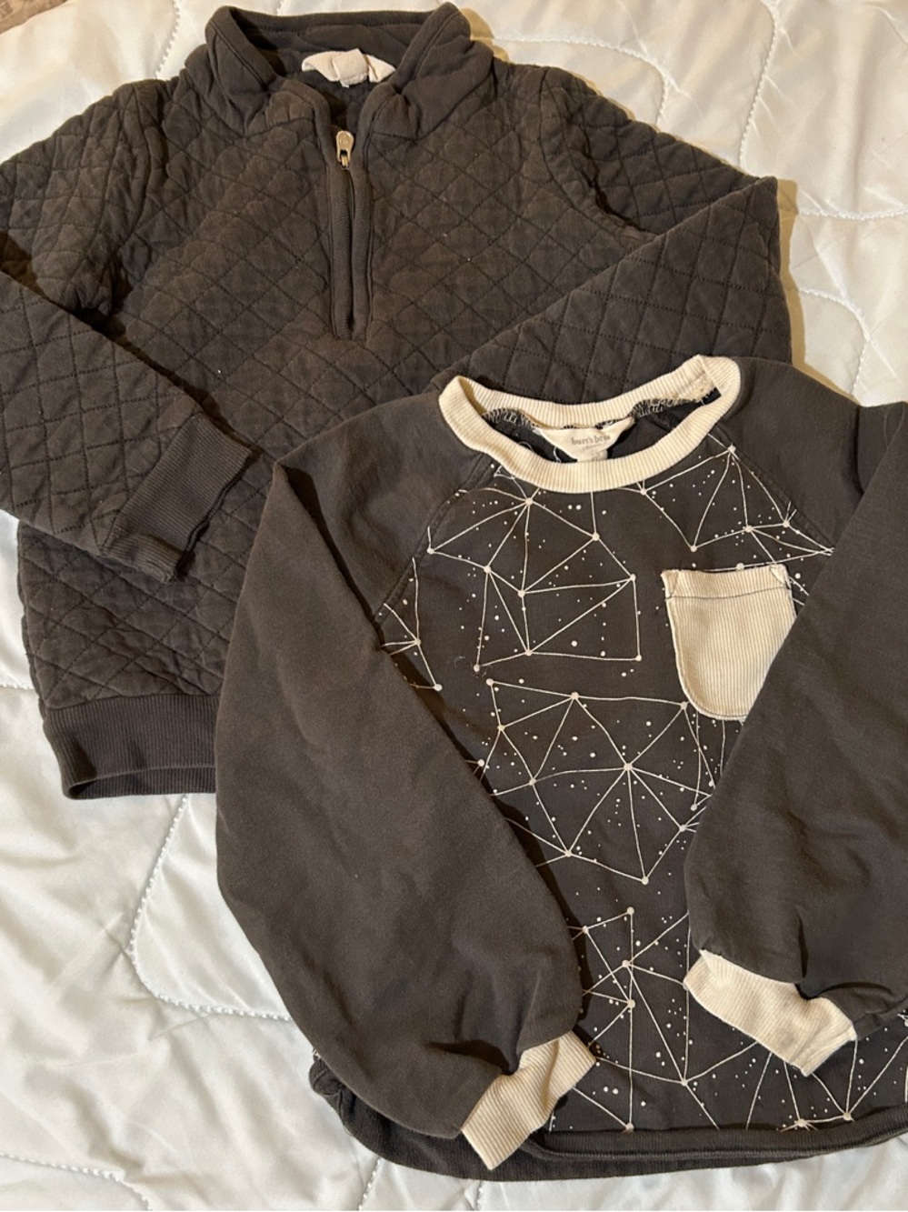 Burt’s Bees Organic Boys Black Quilted Pullover & Graphic Sweatshirt Set 4T